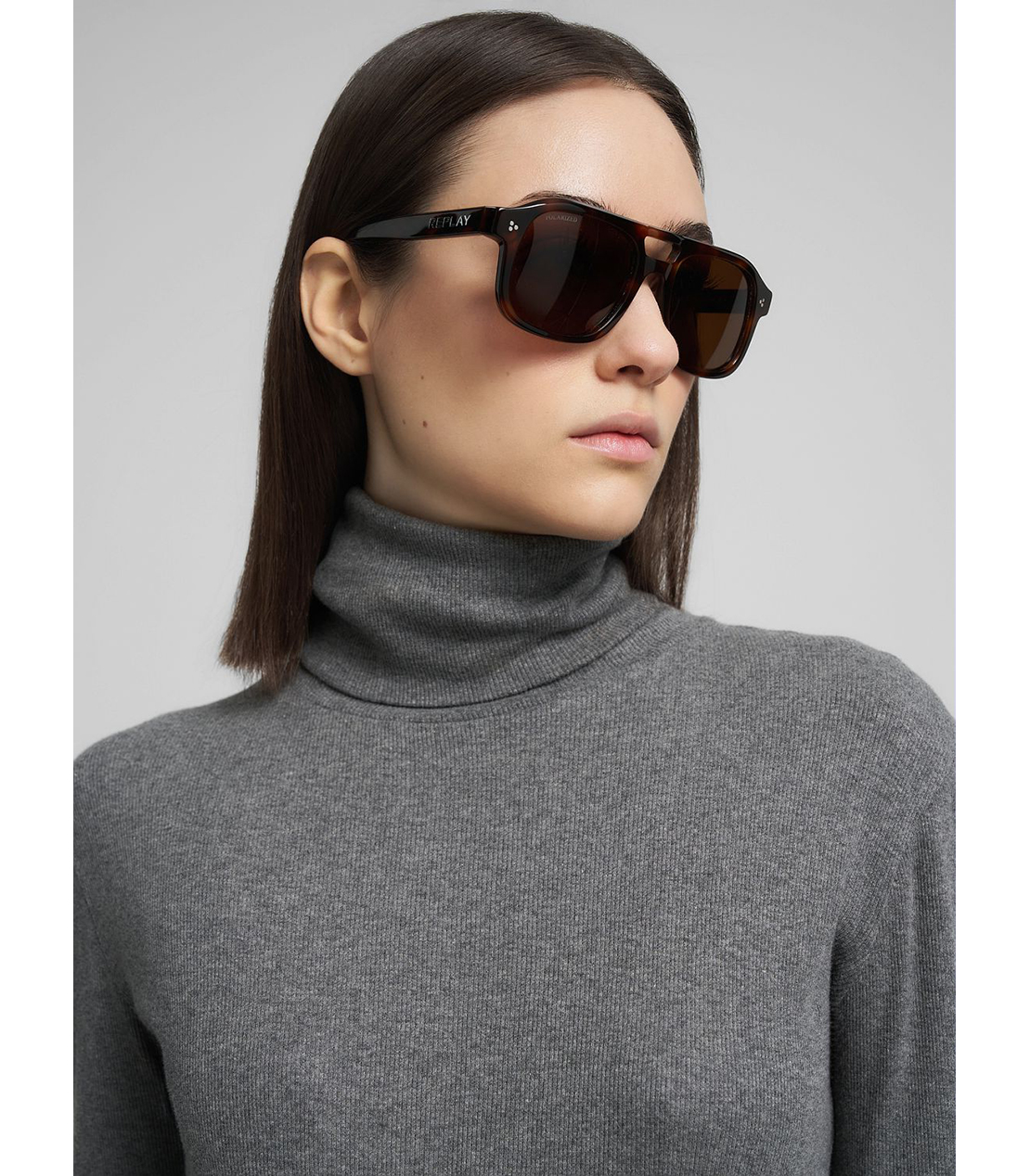 スリムフィット・ハイネックロングTシャツ 詳細画像 ダークグレーメランジ 5